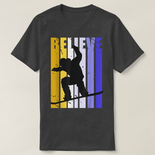 Camiseta Cree que los hombres snowboard snowboard snowboard (Diseño del anverso)