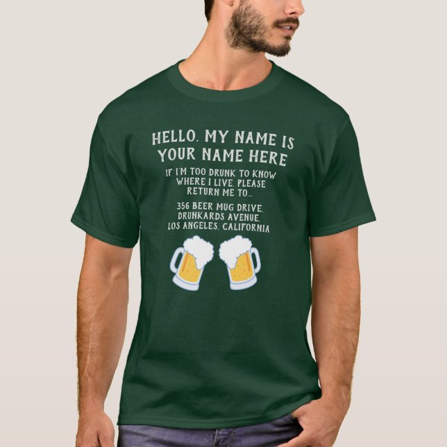 Camiseta Cree su propia consumición divertida de la cerveza (Anverso)