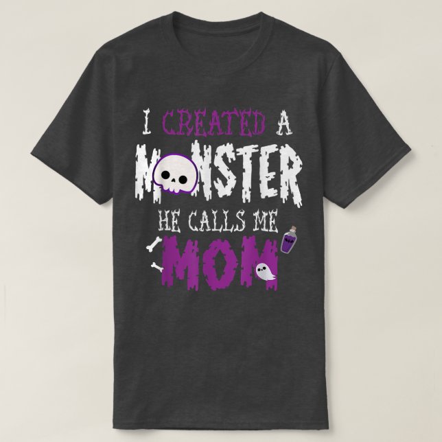 Camiseta Creé Un Monster Tee De Disfraces De Halloween Para (Diseño del anverso)