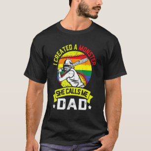 Camiseta Creé Un Monstruo Que Me Llamó Dad Softball Baseb