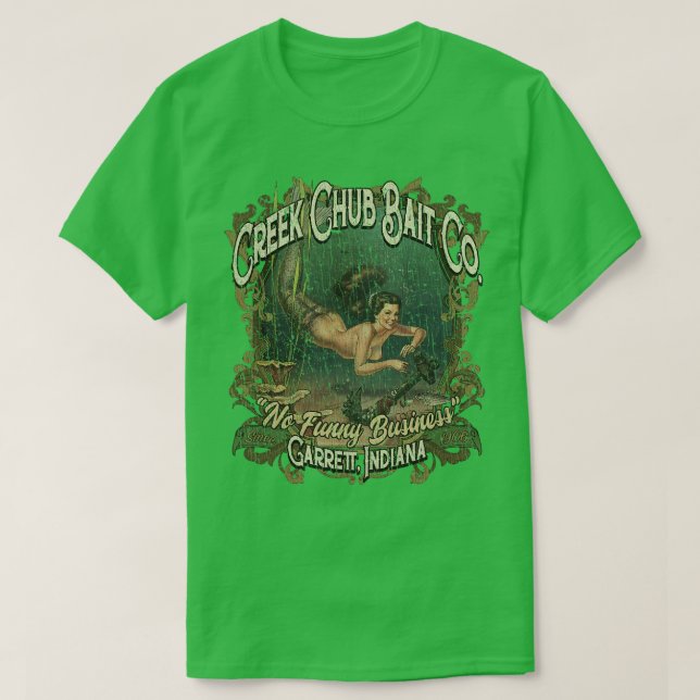 Camiseta Creek Chub Bait Co No Funny Business 1906 (Diseño del anverso)