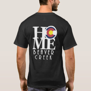 Camiseta Creek del castor del hogar (impresión posterior)