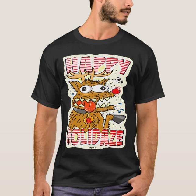 Camiseta Creekrat Personalizado Studios Happy Holidaze Art (Anverso)