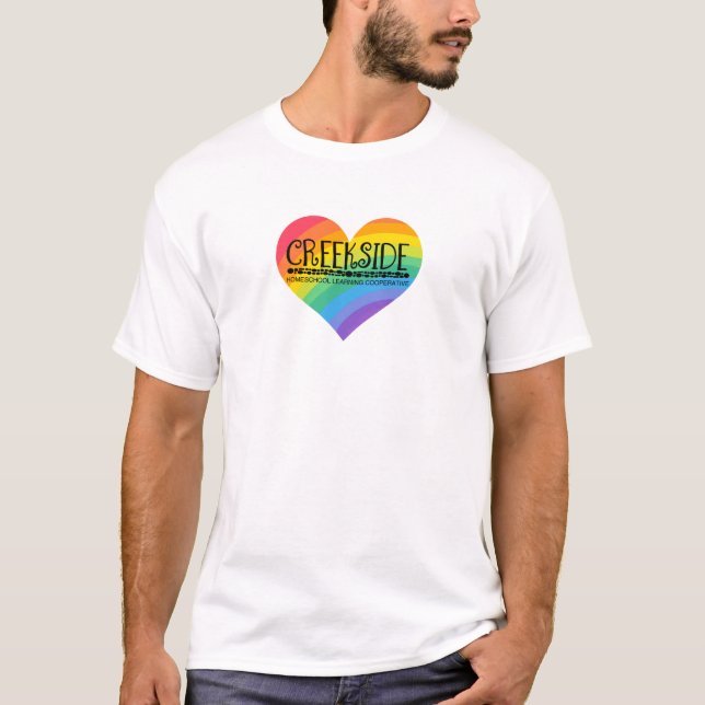 Camiseta creekside logo in a rainbow heart (Anverso)