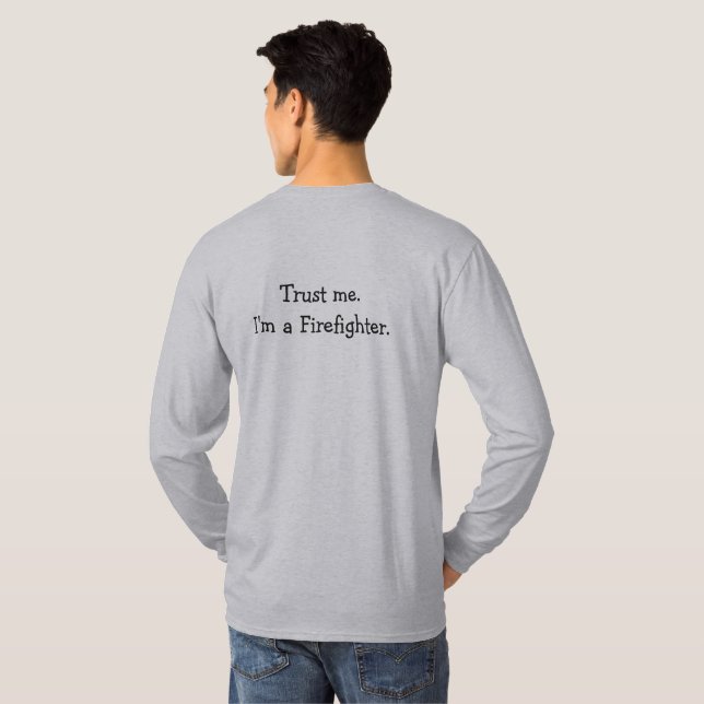 Camiseta Créeme Firefiridor Manga larga básica para hombres (Reverso completo)