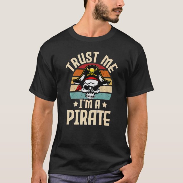 Camiseta Créeme, soy un pirata perezoso de Halloween disstu (Anverso)
