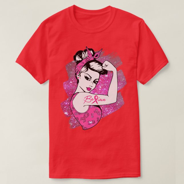 Camiseta Creen apoyo a la sensibilización de guerrero contr (Diseño del anverso)