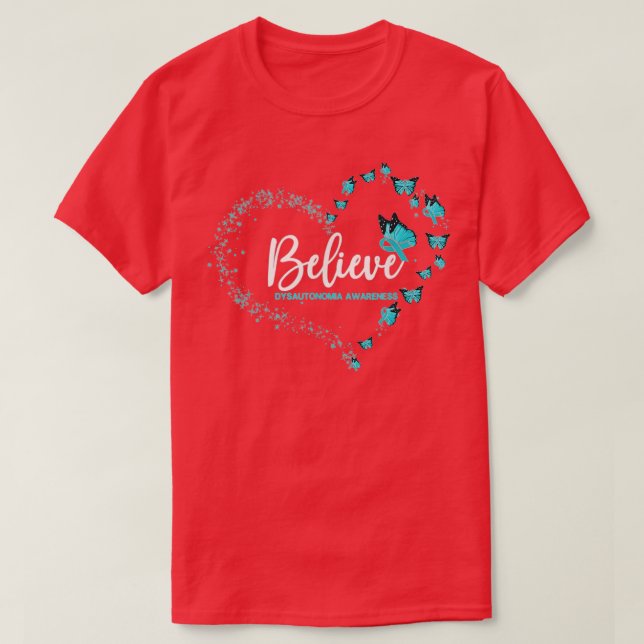 Camiseta Creencia de la mariposa para la toma de conciencia (Diseño del anverso)