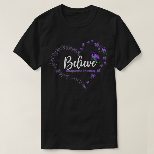 Camiseta Creencia de mariposa de conciencia de Schizencepha (Diseño del anverso)