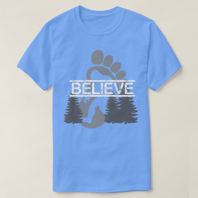 Camiseta Creencia de pie grande (negro) (Diseño del anverso)