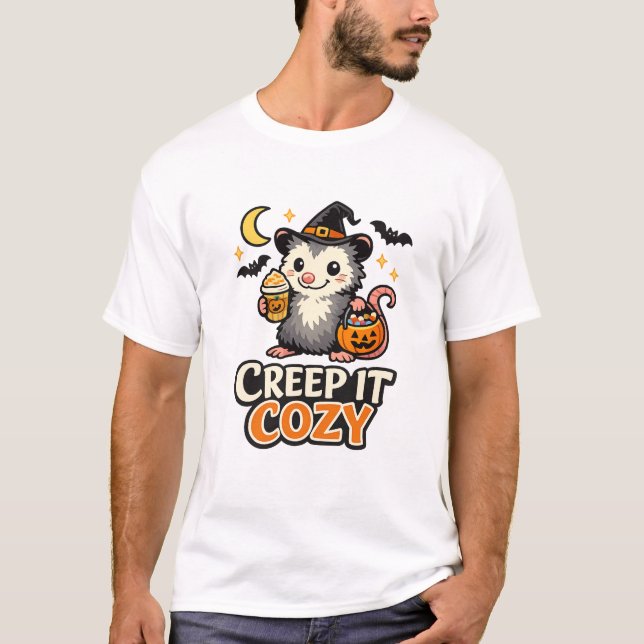Camiseta Creep It Cozy Halloween Possum (Anverso)