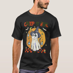 Camiseta Creep It Real Black Cat Ghost Funny Halloween Spoo