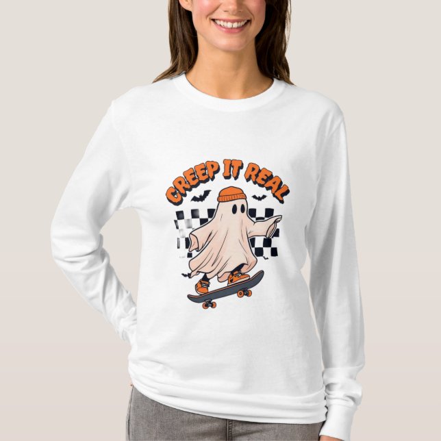 Camiseta "Creep It Real: Fantasma del Skater" (Anverso)