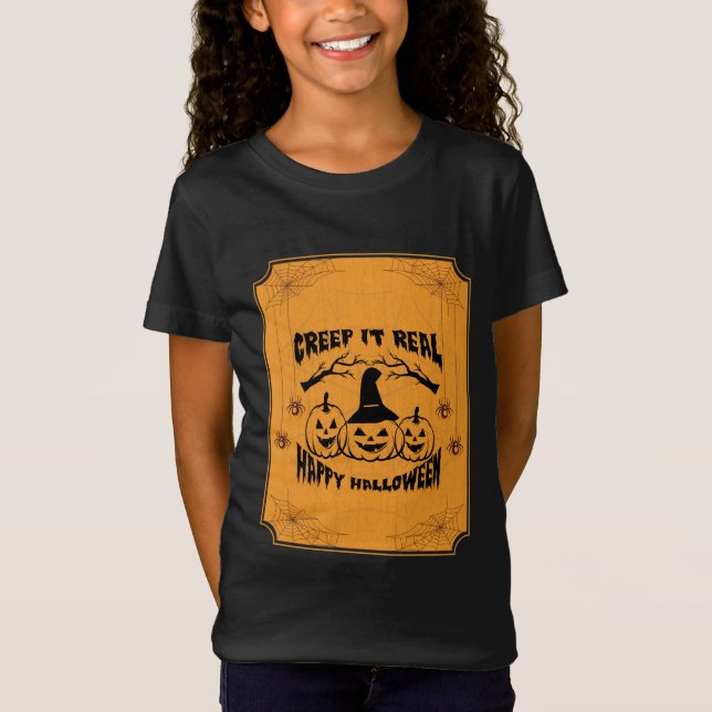 Camiseta Creep it Real, Feliz Halloween (Anverso)