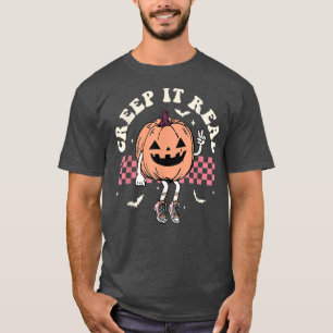 Camiseta Creep It Real Funny Calabaza Halloween Groovy Retr