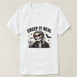 Camiseta Creep It Real Funny Cool Esqueleto Halloween