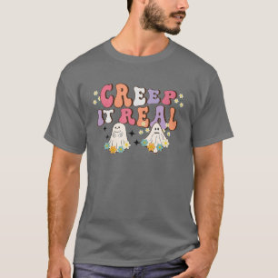 Camiseta Creep It Real Ghost Boy Skater Retro Vintage Hallo