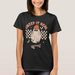 Camiseta Creep It Real Ghost Skateboard Halloween