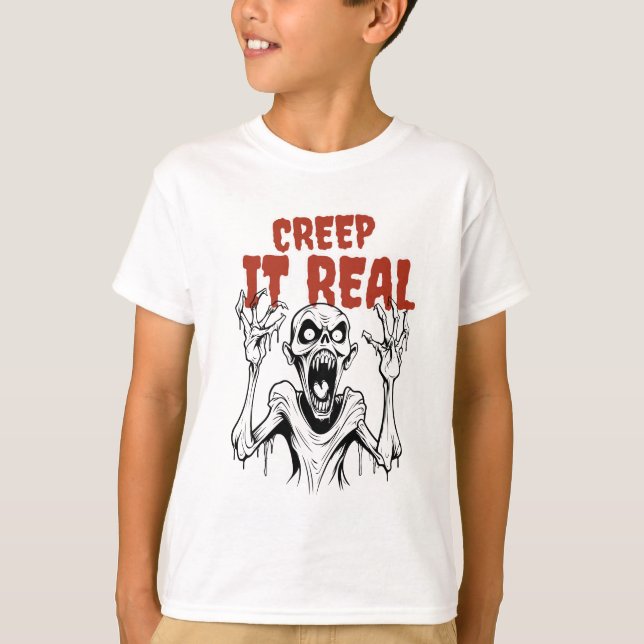 Camiseta CREEP IT REAL: Halloween estético de terror retro (Anverso)