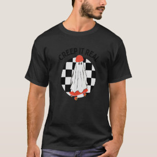 Camiseta Creep It Real Halloween Spooky Ghost Skateboardin