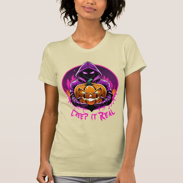 Camiseta Creep it Real, Horror ilustracion Halloween (Anverso)