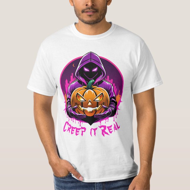 Camiseta Creep it Real, Horror ilustracion Halloween (Anverso)