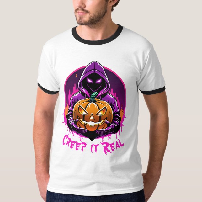 Camiseta Creep it Real, Horror ilustracion Halloween (Anverso)
