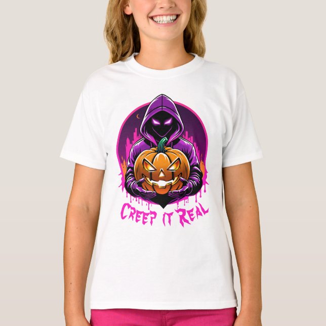 Camiseta Creep it Real, Horror ilustracion Halloween (Anverso)