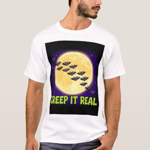 Camiseta Creep It Real Murciélagos Luna Halloween