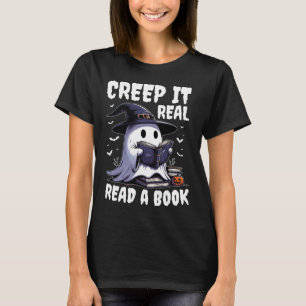 Camiseta Creep It Real Read Book Ghost Halloween