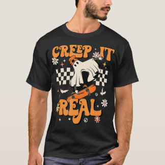 Camiseta Creep It Real Retro Halloween Party Funny Ghost Sk