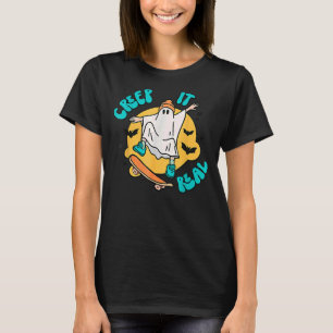 Camiseta Creep It Real Retro Skateboarding Ghost Halloween