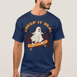 Camiseta Creep It Real Skateboarding Retro Halloween