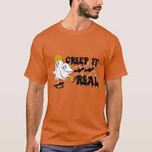 Camiseta Creep It Real Skateboarding Retro Halloween