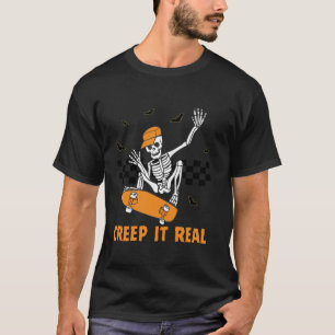 Camiseta Creep It Real Skeleton Skateboarding Fantasma