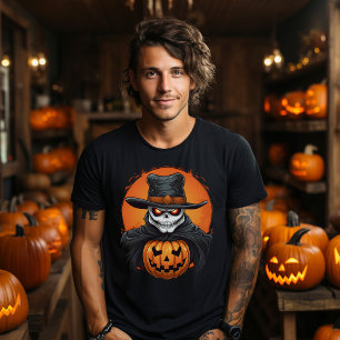 Camiseta Creepe calavera de calabaza de Halloween
