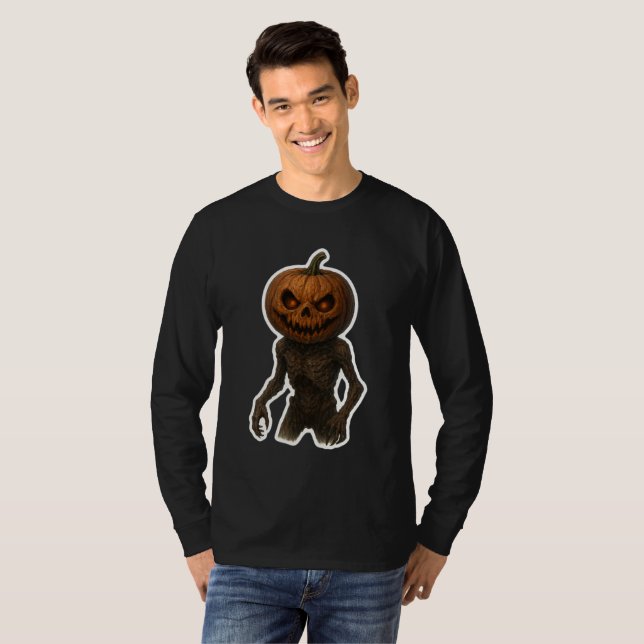 Camiseta Creepe Pegatina de la calabaza de Halloween (Anverso completo)