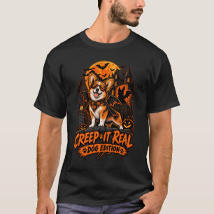 Camiseta Creeperlo Real Corgi Halloween Perro Divertido Gaf