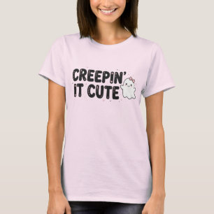 Camiseta Creepin It Cute   Halloween Fantasma Lind