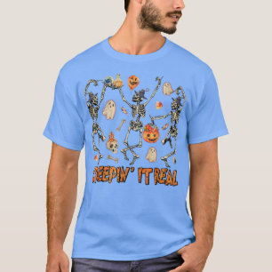 Camiseta Creepin 'It Real Dancing Skeleton Halloween Pumpki