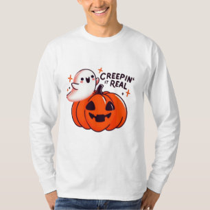 Camiseta Creepin’ It Real - Friendly Ghost & Pumpkin