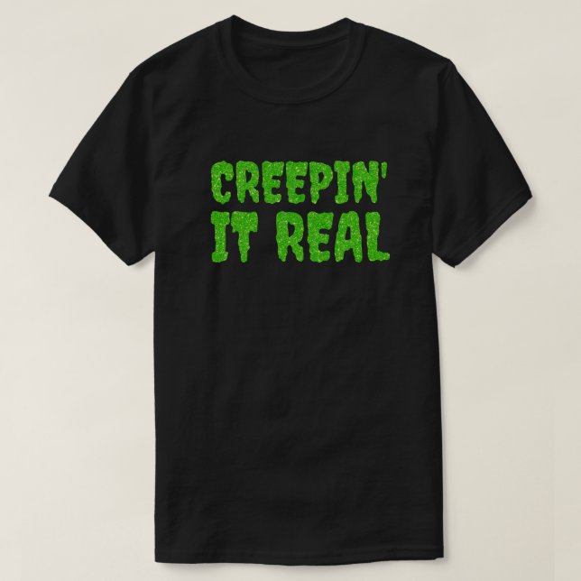 Camiseta Creepin 'It Real Halloween Purpurina (Diseño del anverso)