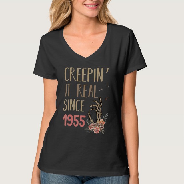 Camiseta Creepin It Real Halloween Retro 1955 Holiday Spook (Anverso)
