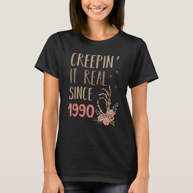 Camiseta Creepin It Real Halloween Retro 1990 (Anverso)