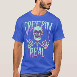 Camiseta Creepin It Real Pastel Gótico Skeleton Emo Punk Gó