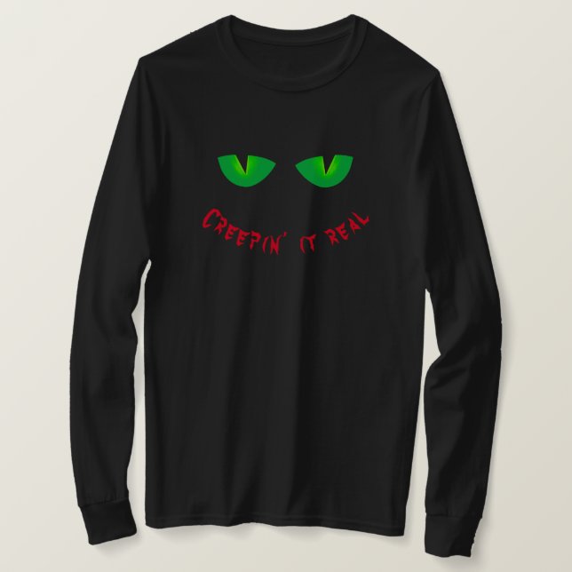 Camiseta Creepin it Real Spooky Eye Halloween (Anverso del diseño)
