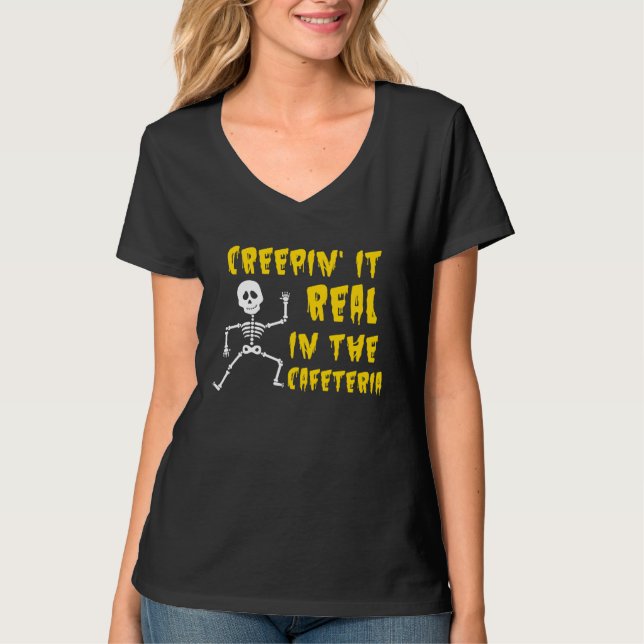 Camiseta Creepin'In The Cafeteria Lunch Lady Halloween (Anverso)