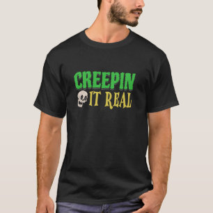 Camiseta Creepit It Real Spookokone Skull Creepe Grap Hallo