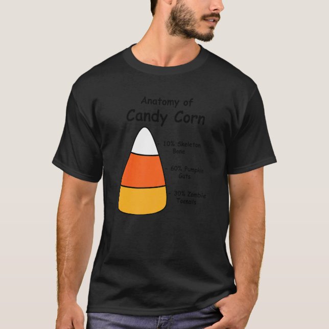 Camiseta Creepy Anatomy of Candy Corn Halloween (Anverso)