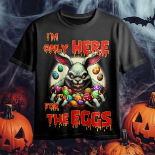 Camiseta Creepy conejo de Pascua con coloridos huevos de Pa